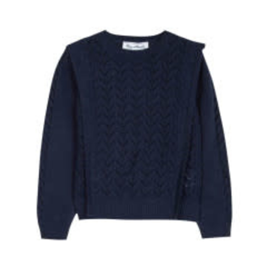 Tartine et Chocolat Tartine et Chocolat Navy Lace Knit Pullover