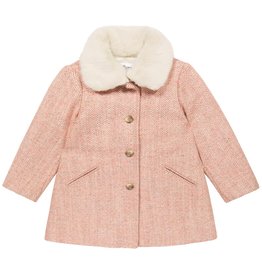 Bonpoint Bonpoint Pink Coat with Fur Collar
