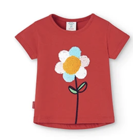 Boboli Boboli Red Sequin Flower Tshirt