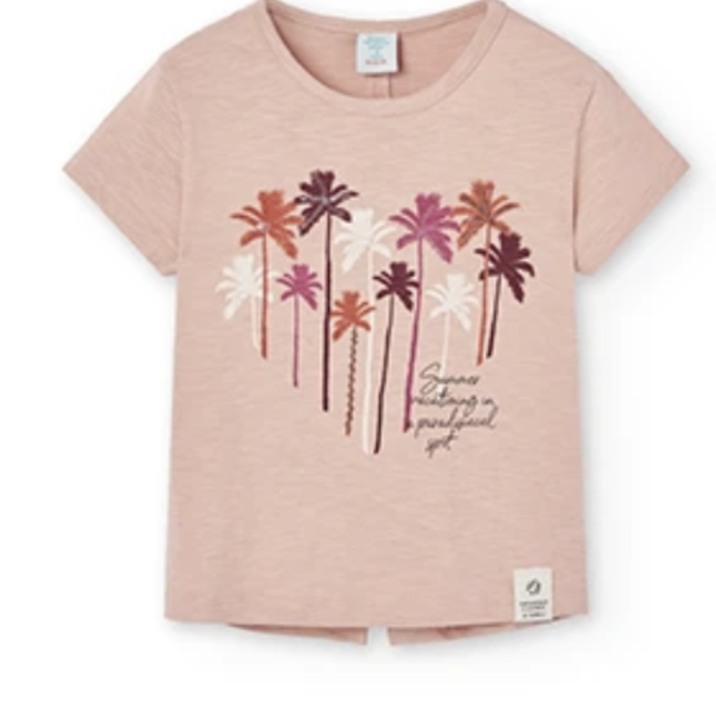 Boboli Boboli Pink Palm Trees Tshirt