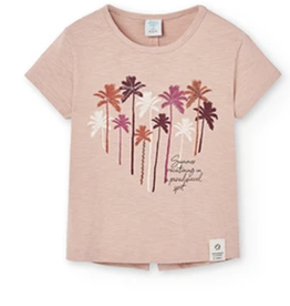 Boboli Boboli Pink Palm Trees Tshirt