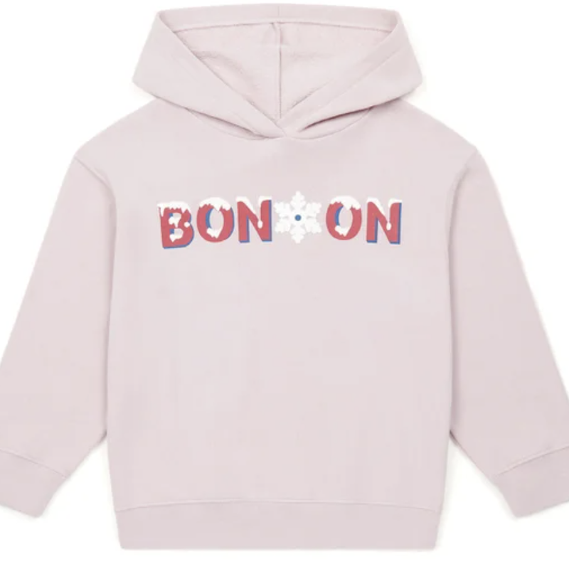 Bon Ton Bon Ton pink hooded snowflake sweatshirt