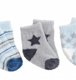 Elegant Baby Elegant Baby Fuzzy Socks 3 Pack Blue