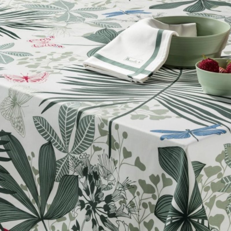Beauville Beauville Tablecloth Grandes Palmes Green 67 x 67