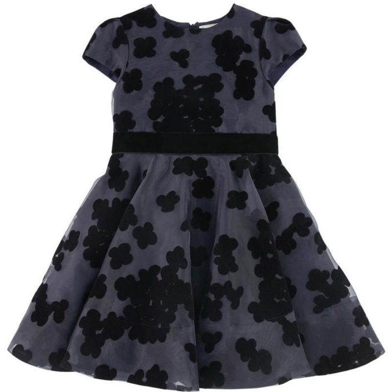 Tartine et Chocolat Tartine et Chocolat Navy Organza Flowers Dress