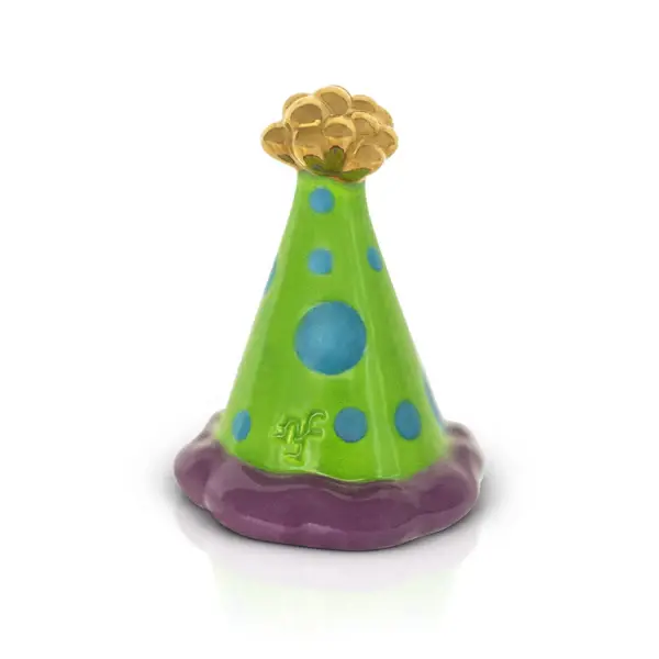 Mini Décor De Fête En Céramique Nora Fleming - Chapeau De Fête à Points (Ancien Modèle Rare)