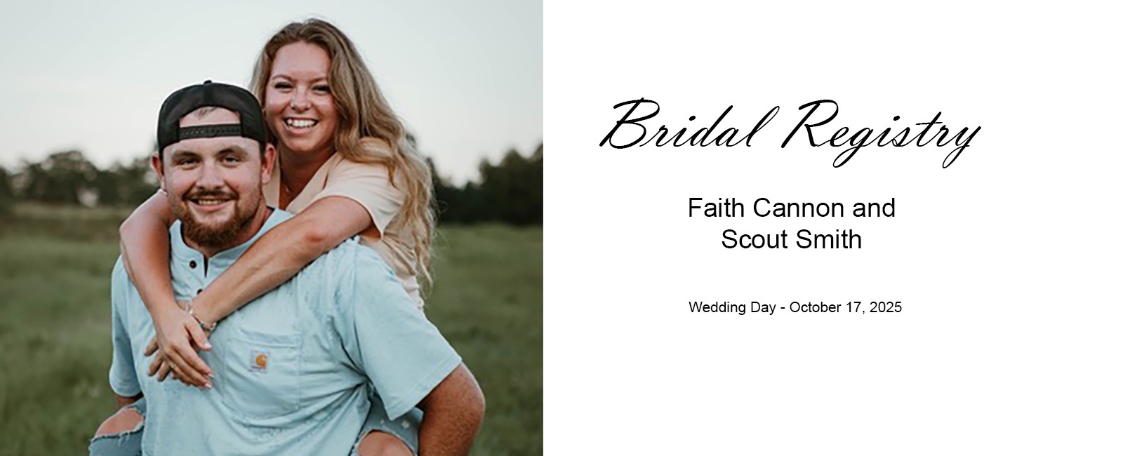 Cannon - Smith Wedding Registry