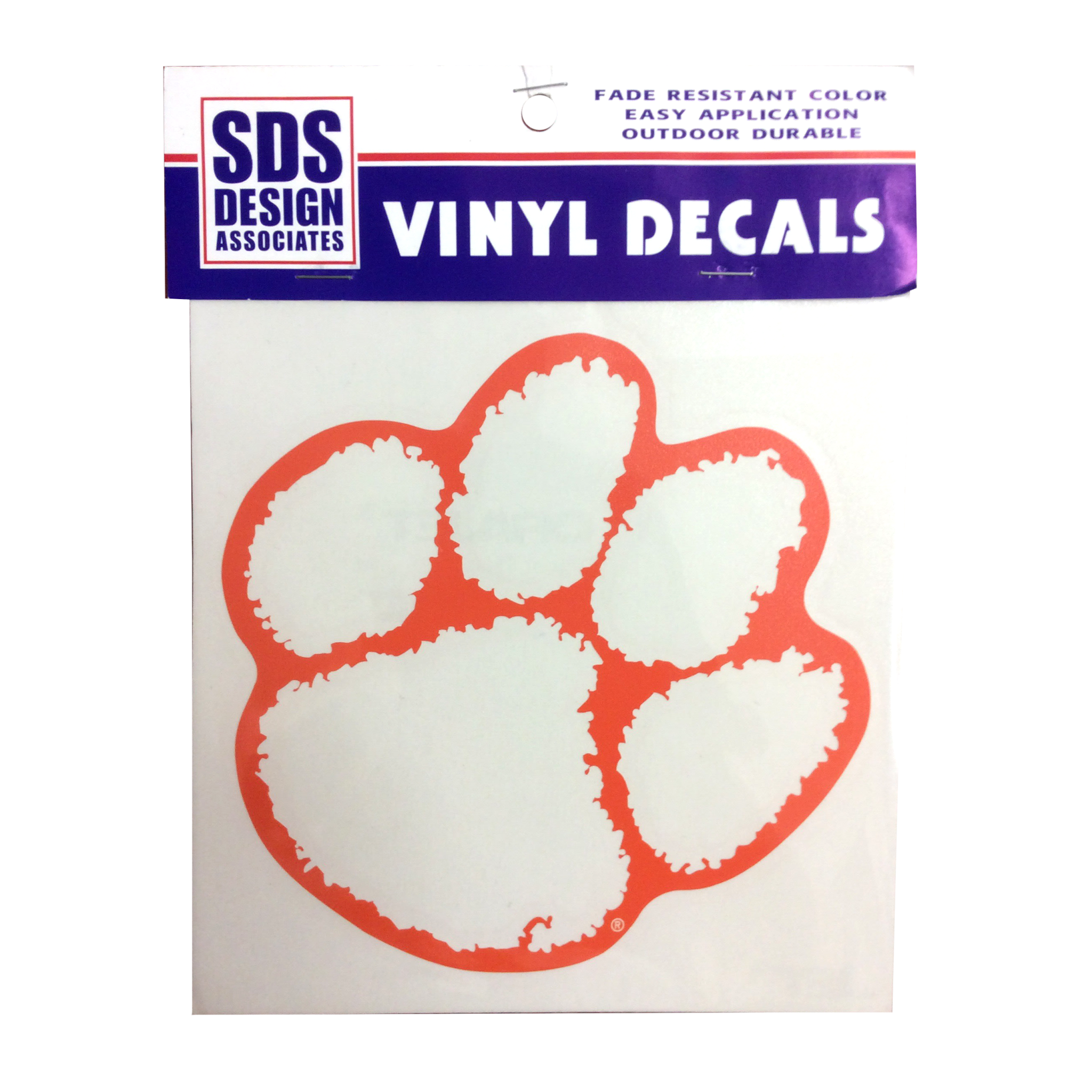 3 Orange Tiger Paw Outline Window Decal