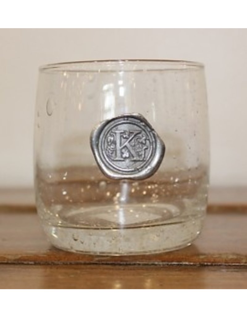 Pewter monogram stemless wine