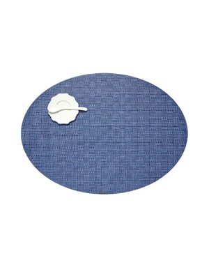 Bayweave oval placemat, blue jean