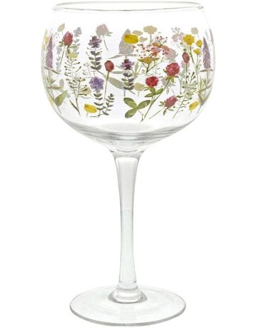 Wild flowers painted glass