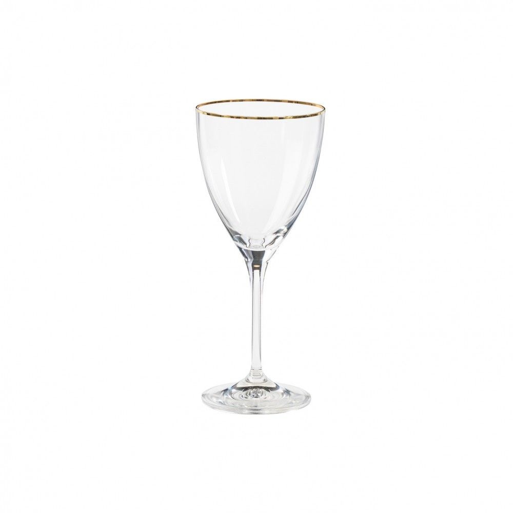 Wine glass gold rim The Dinner Party