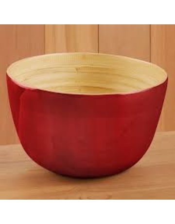 Large deep bamboo bowl