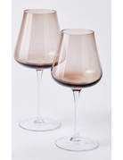 Blown glass red wine in coffee color or smoke