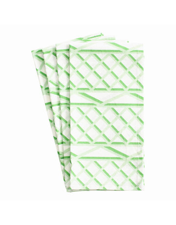 Green/White cotton block print napkin