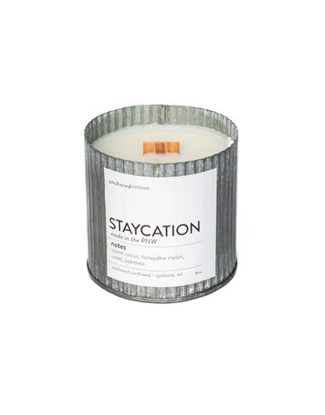 Staycation  tin candle