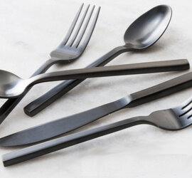 Arezzo brushed black 5 pc place setting