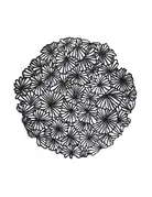 Pressed Daisy black placemat