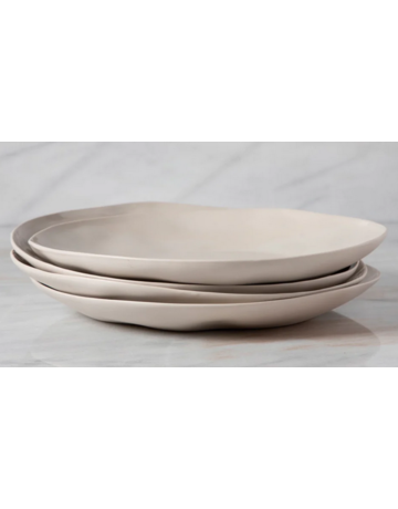Tam Stoneware Ida Dinner Plate, Pearl (set of 4)