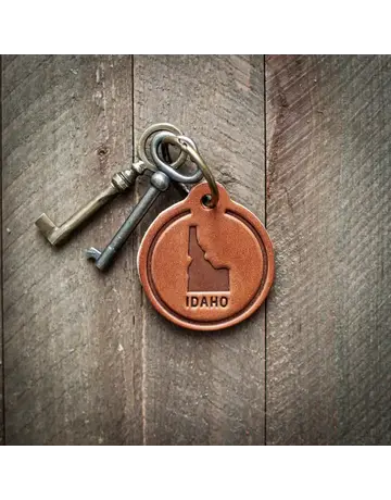 Idaho Leather Keychain Circle