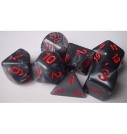 Chessex CHX27478 Velvet Black with Red 7-Set