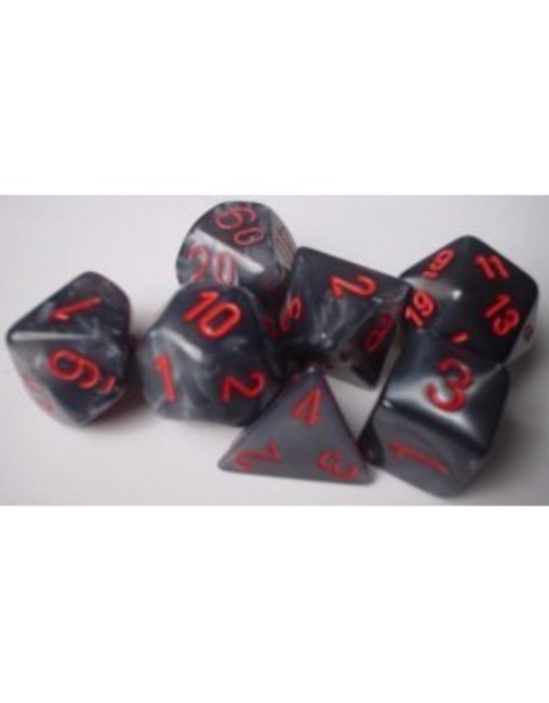 Chessex CHX27478 Velvet Black with Red 7-Set