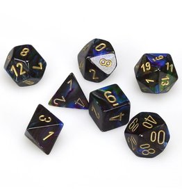 Chessex CHX27499 Lustrous Shadow with Gold 7-Set
