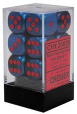Chessex D6 Block - 16mm - Gemini Black Starlight/Red