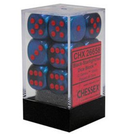 Chessex CHX26658 D6 16mm Black Starlight/Red Gemini