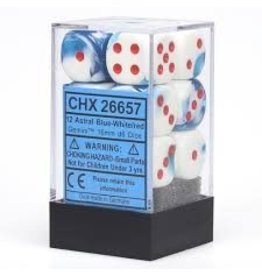 Chessex CHX 26657 D6 16mm AstralBlue White/Red Gemini