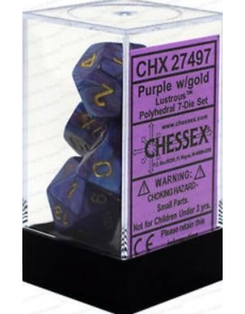 Chessex CHX27497 Lustrous Purple with Gold 7-Set