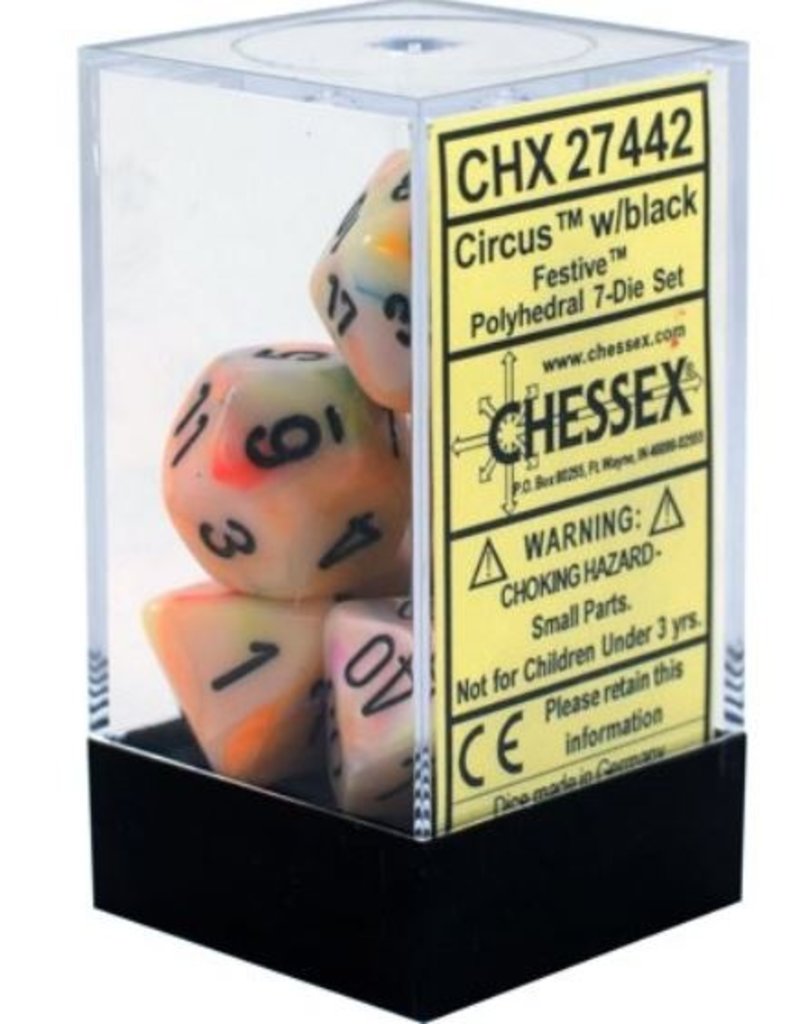 Chessex CHX27442 Circus with Black 7-Set