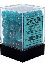 Chessex D6 Block - 12mm - Cirrus Aqua/Silver