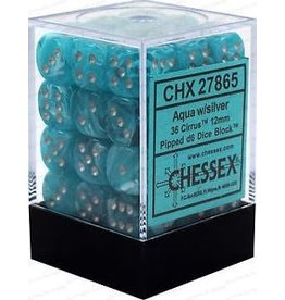 Chessex CHX27865 D6 12mm aqua/silver cirrus
