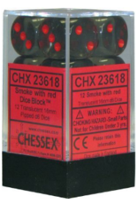 Chessex D6 Block - 16mm - Translucent Smoke/Red