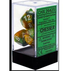 Chessex CHX26425  7-setCubeGemini GDGNwh