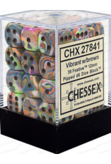 Chessex D6 Block - 12mm - Festive Vibrant/Brown