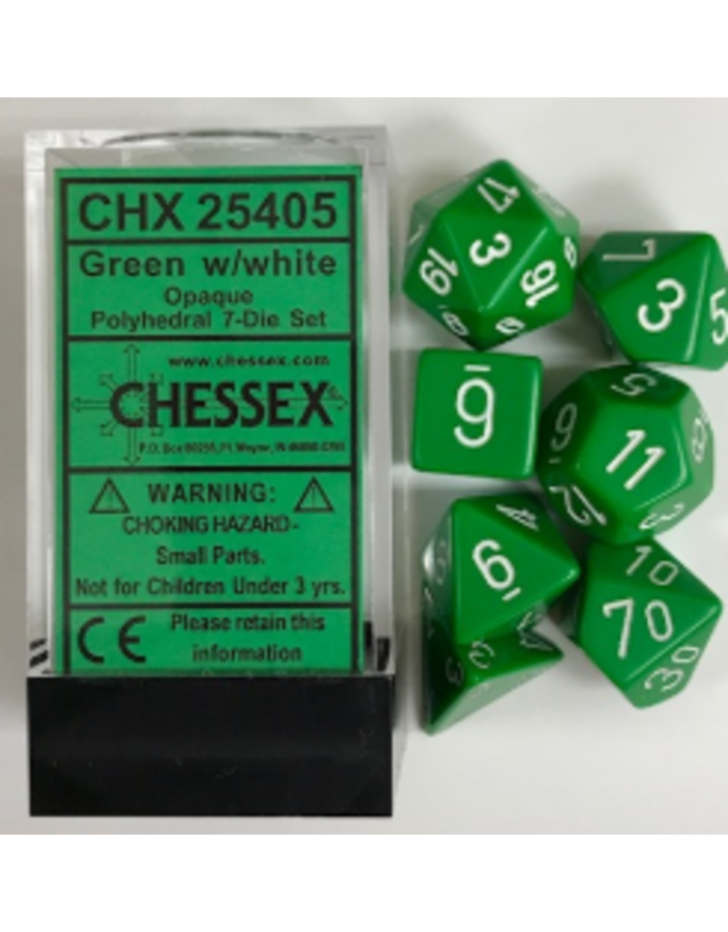 7 Die Set - Opaque Green/White