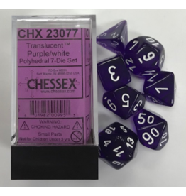 Chessex chx23077 7 die set trans purple w/ white