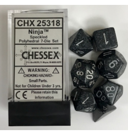 Chessex CHX25318  Opaque 7 Die Set, Ninja