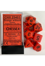 Chessex 7 Die Set - Opaque Orange/Black