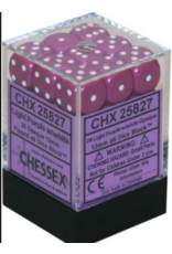 Chessex D6 Block - 12mm - Opaque Light Purple/White