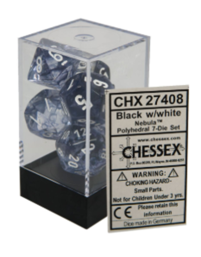 Chessex 7 Die Set - Nebula Black/White