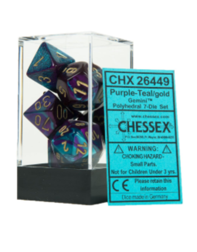 Chessex 7 Die Set - Gemini Purple-Teal/Gold