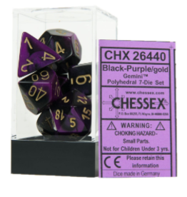 Chessex CHX26440  7-SetCubeGemini#4 BKPRgd