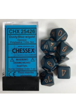 Chessex 7 Die Set - Opaque Dusty Blue/Copper