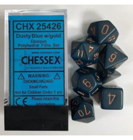 Chessex CHX25426  Dusty Blue w/gold 7-Die Set