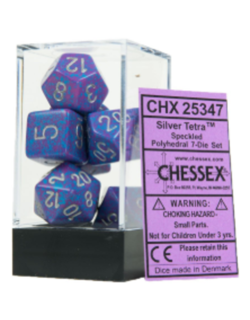 Chessex 7 Die Set - Speckled Silver Tetra