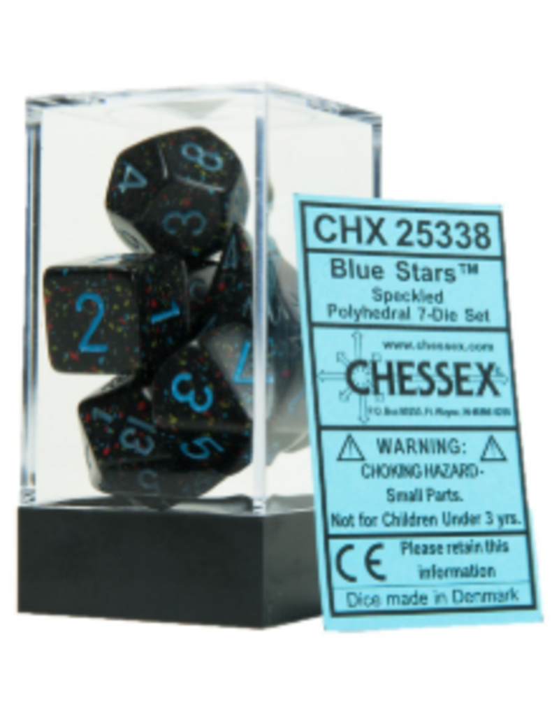 Chessex 7 Die Set - Speckled Blue Stars