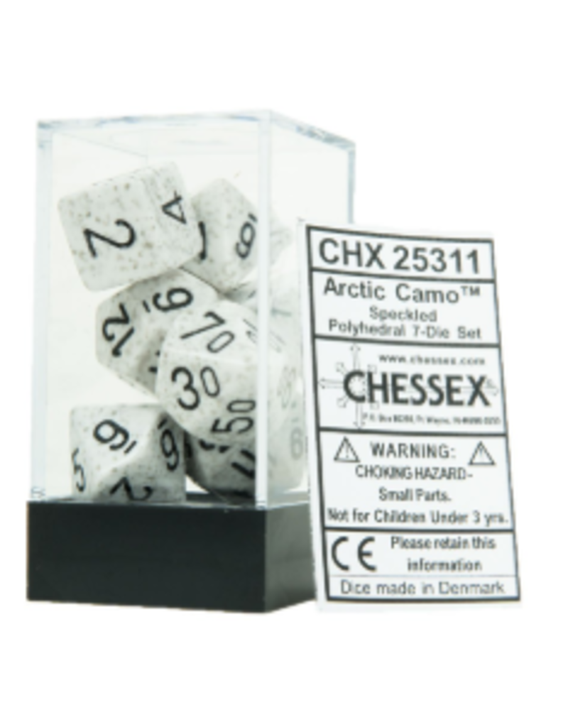 Chessex 7 Die Set - Speckled Artic-White Camo